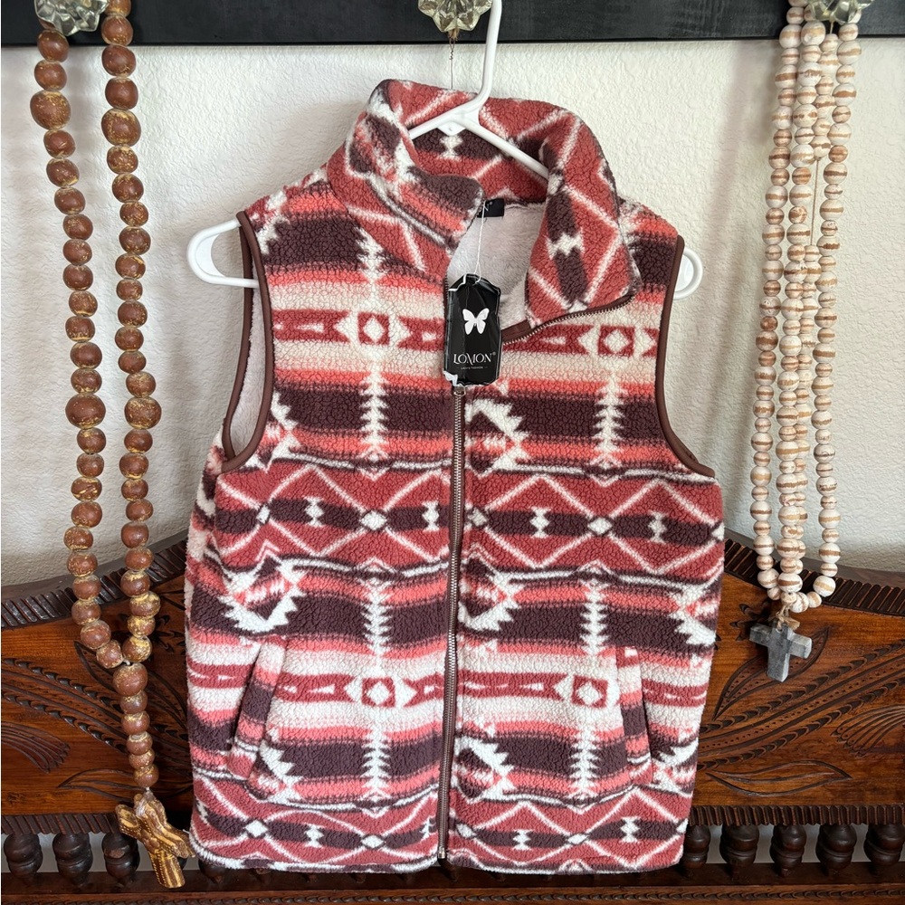 Western fleece vest